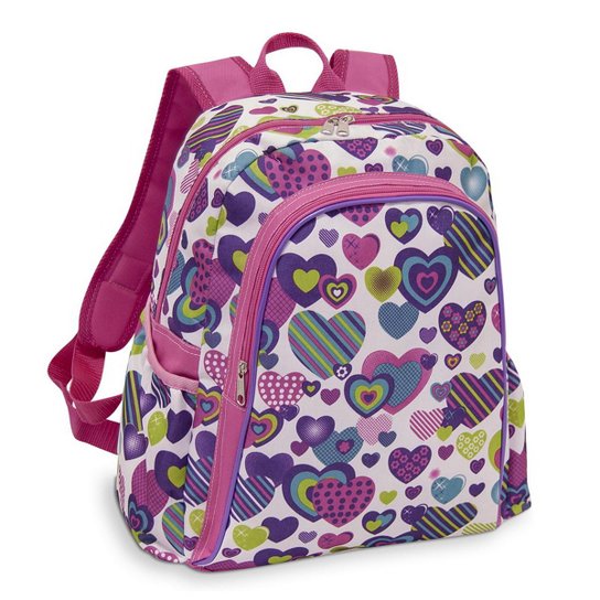 Mochila Infantil LS Bolsas com bolso frontal e 2 bolsos laterais - Rosa Menor preço em Mochila Infantil LS Bolsas com bolso frontal e 2 bolsos laterais - Rosa