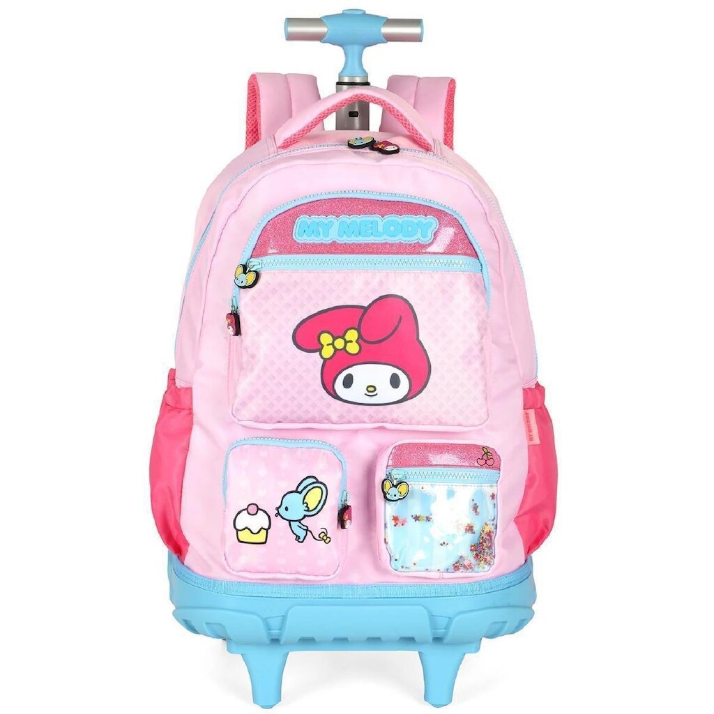 MOCHILA INFANTIL LUXCEL AMIGOS DA KELLO KITY COM RODAS MC49694SR