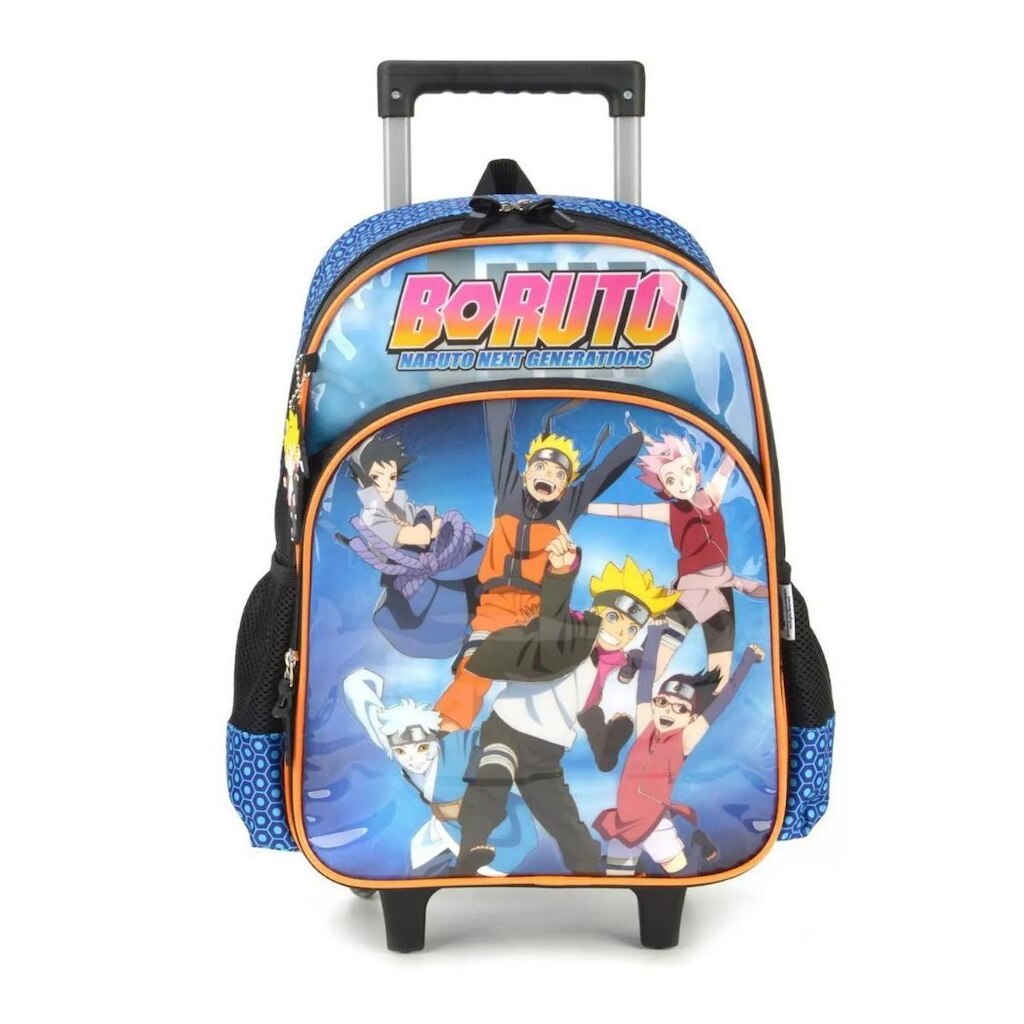 MOCHILA INFANTIL MENINO LUXCEL BORUTO NARUTO C/RODAS IC38122BR