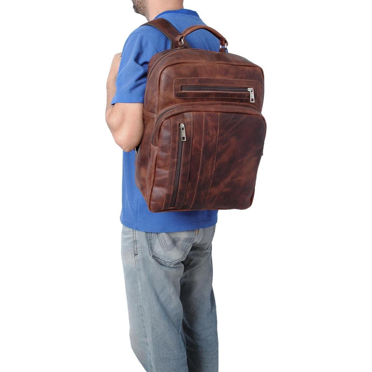 Mochila JFE Couro 2094 - Caramelo | Netshoes