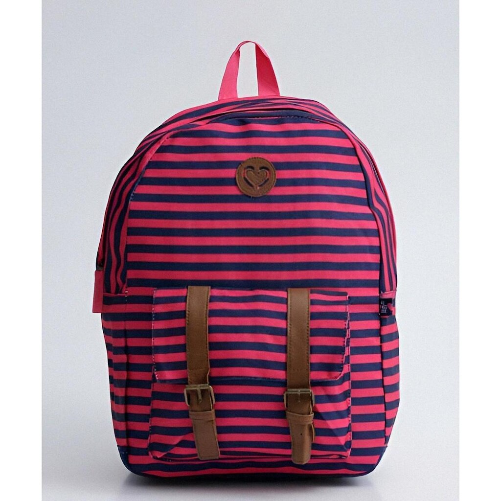 Mochila juvenil clio listras com detalhe em fivela