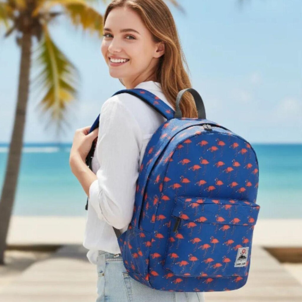Mochila Juvenil Escolar Casual Espaçosa Flamingo