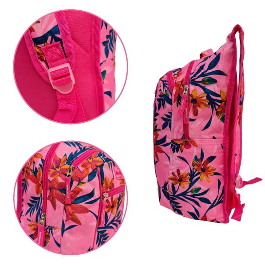 Mochila Juvenil Feminina Clio Style Floral