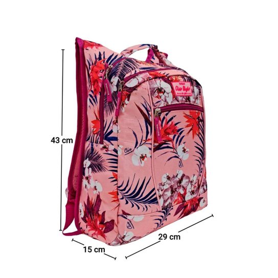 Mochila Juvenil Feminina Clio Style Floral
