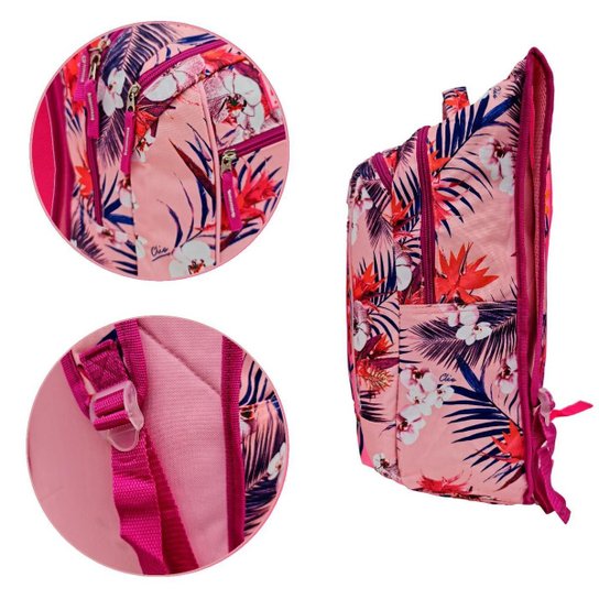Mochila Juvenil Feminina Clio Style Floral