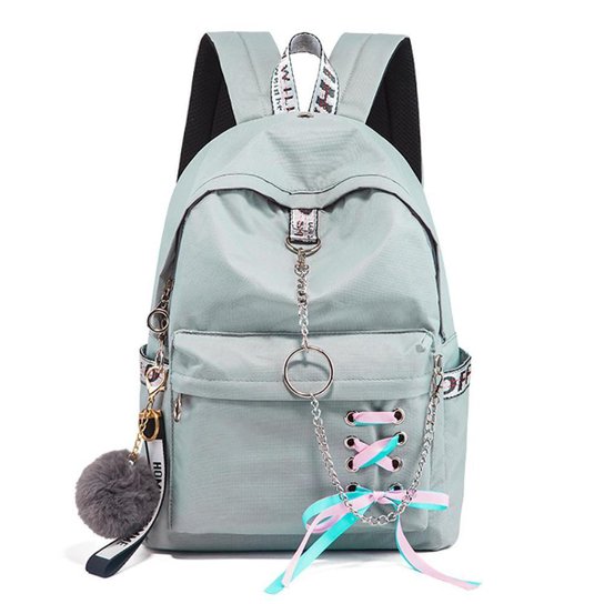 Mochila Juvenil Feminina Viagem Chaveiro Trabalho Passeio Casual Impermeável Resistente Espaçosa - Cinza Menor preço em Mochila Juvenil Feminina Viagem Chaveiro Trabalho Passeio Casual Impermeável Resistente Espaçosa - Cinza
