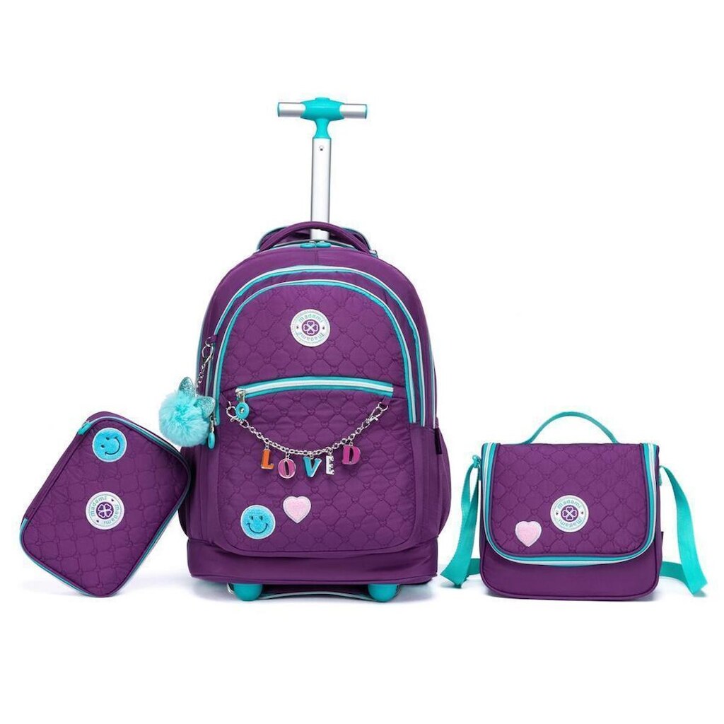 Mochila Juvenil Resistente Lancheira Termica Estojo Grande 1 Litro