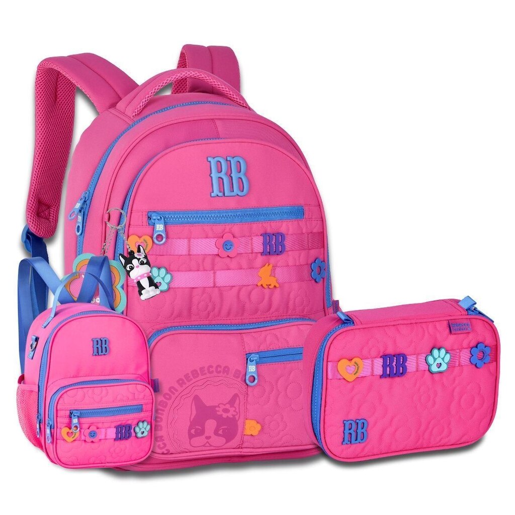 Mochila Lancheira e Estojo Box Kit Rebecca Bonbon Completo