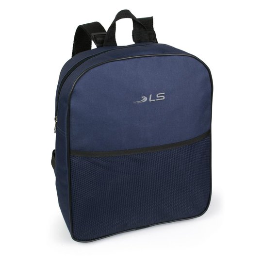 Mochila LS Bolsas com bolso frontal em tela - Azul