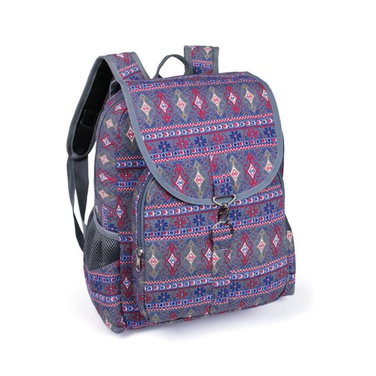 Mochila LS Bolsas com lapela, bolso forntal e 2 bolsos laterais - Cinza