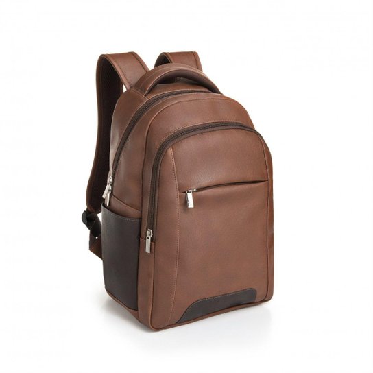 Mochila Lucca Para Notebook 15.6'  Viccina Masculina - Caramelo+Marrom Menor preço em Mochila Lucca Para Notebook 15.6'  Viccina Masculina - Caramelo+Marrom