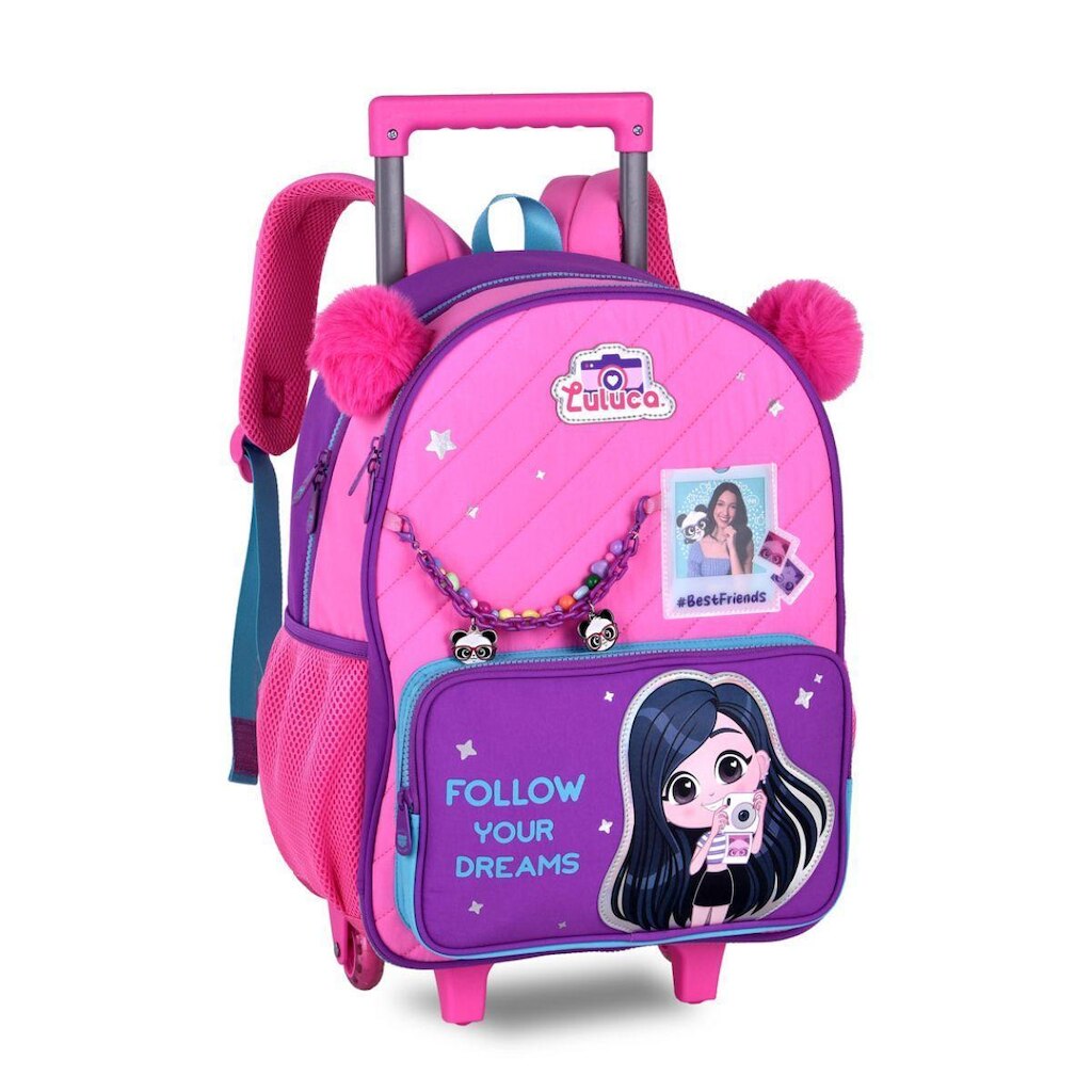 Mochila Luluca Infantil Meninas Bolsa Escolar Crianças