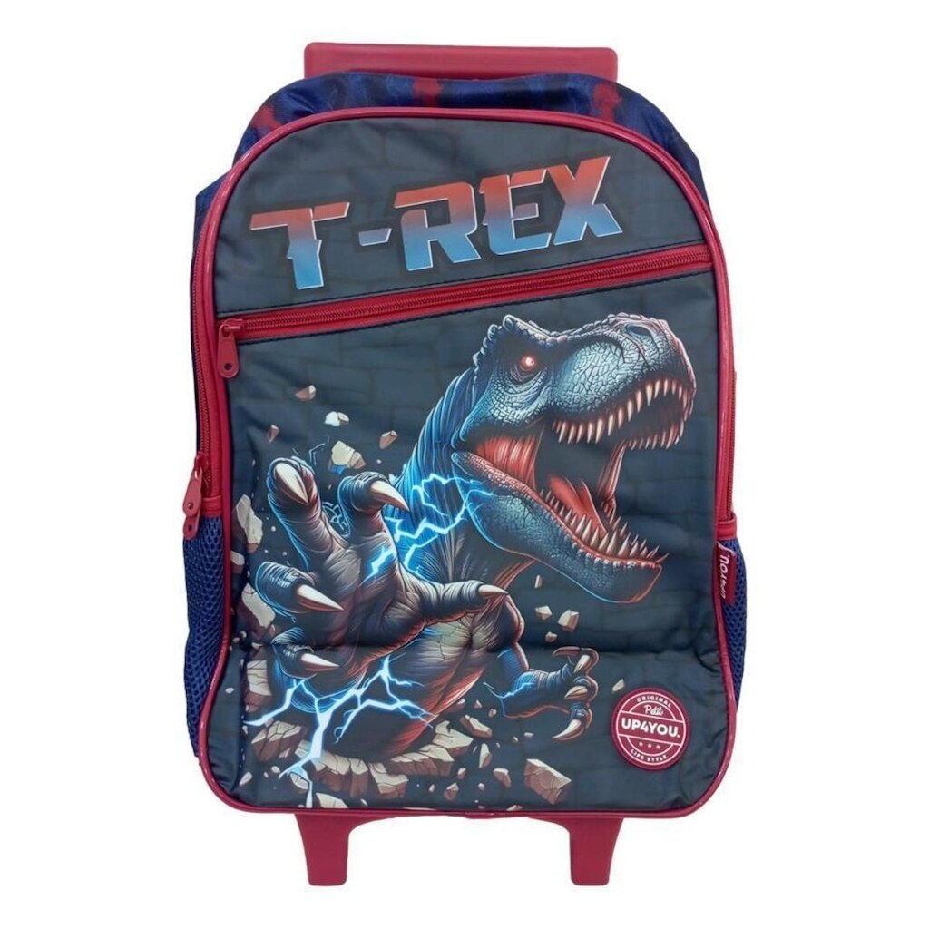 MOCHILA LUXCEL UP4YOU INFANTIL T-REX COM RODAS IC42072UP