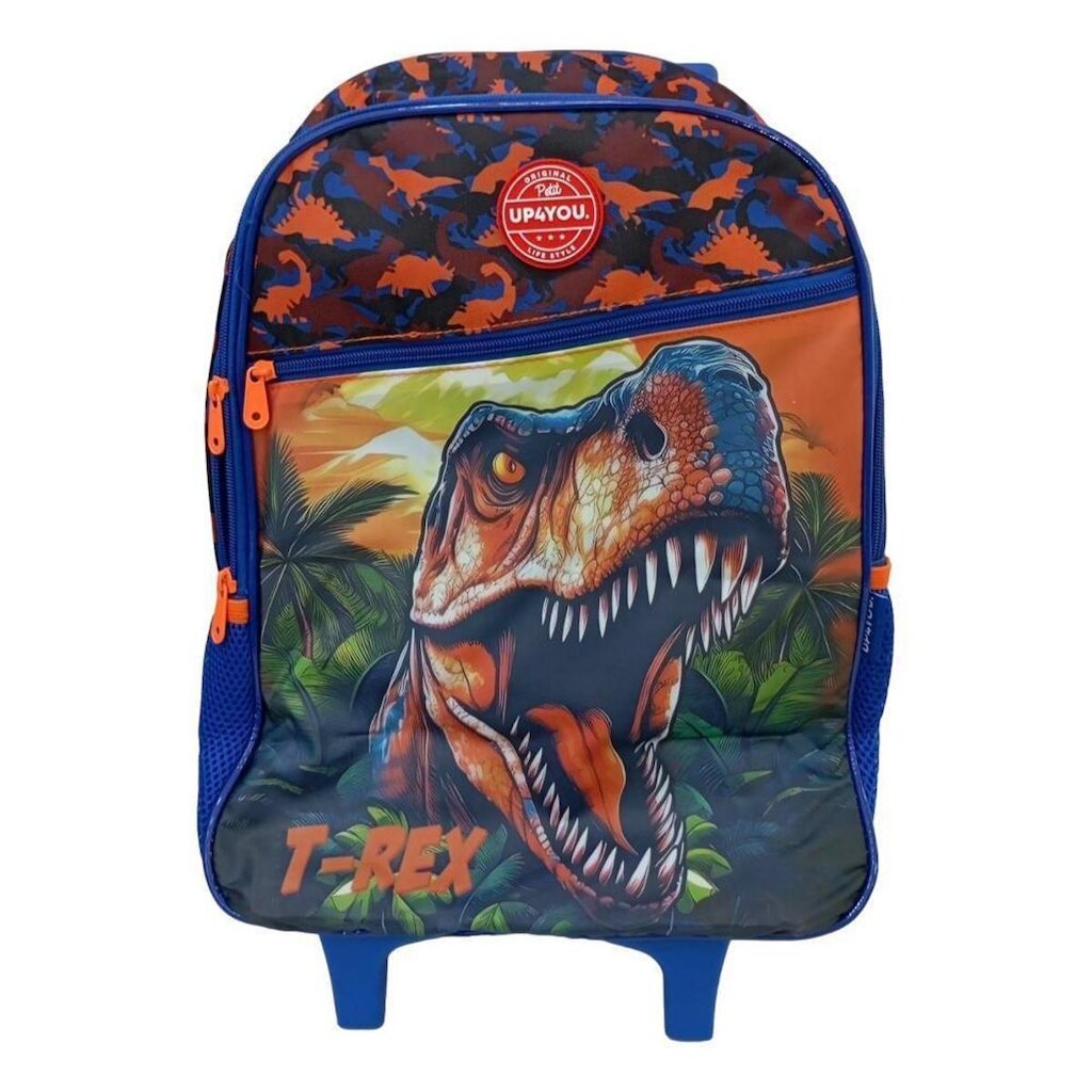 MOCHILA LUXCEL UP4YOU INFANTIL T-REX COM RODAS IC42072UP
