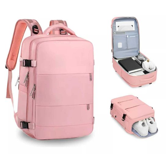 Mochila Mala Bolsa Expansiva Notebook USB para Viagem Escola Academia Trabalho Esporte