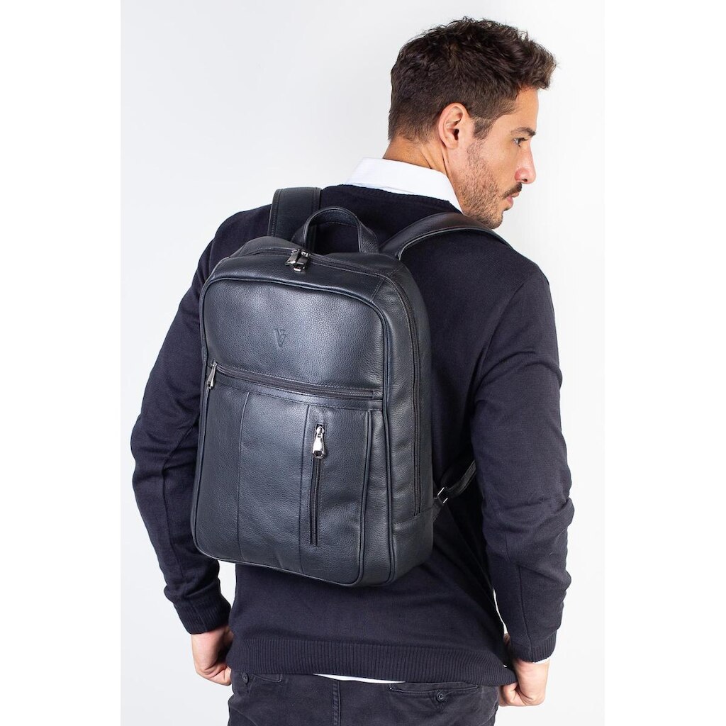 Mochila masculina em couro para notebook Murilo