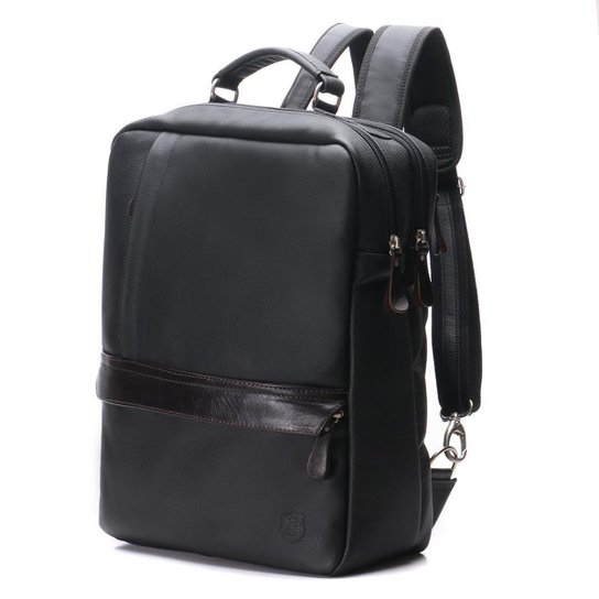 Mochila Masculina em Couro Slin Premium Para Notebook JFE Couro - Preto Menor preço em Mochila Masculina em Couro Slin Premium Para Notebook JFE Couro - Preto