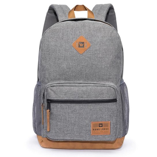 Mochila Masculina Hang Loose Resistente - Cinza Menor preço em Mochila Masculina Hang Loose Resistente - Cinza