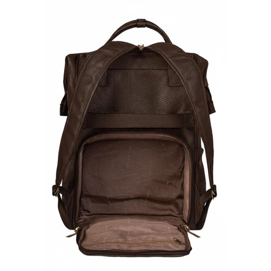 Mochila maternidade de couro liso Vitta