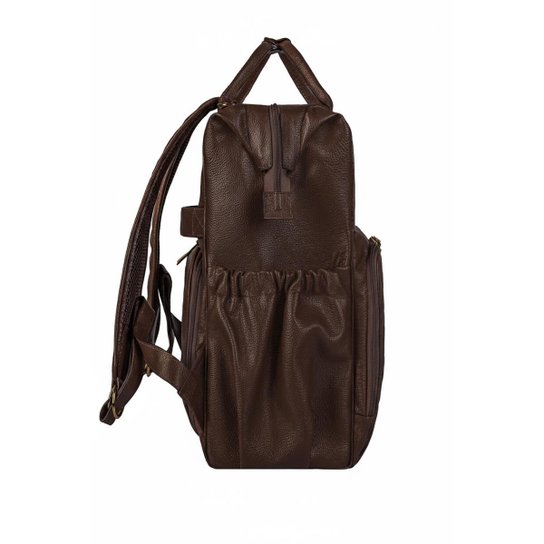 Mochila maternidade de couro liso Vitta