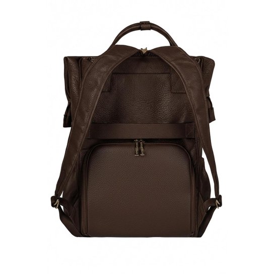 Mochila maternidade de couro liso Vitta