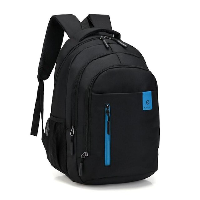 Mochila Multifuncional Preta Azul Notebook Escolar - Preto+Azul Menor preço em Mochila Multifuncional Preta Azul Notebook Escolar - Preto+Azul