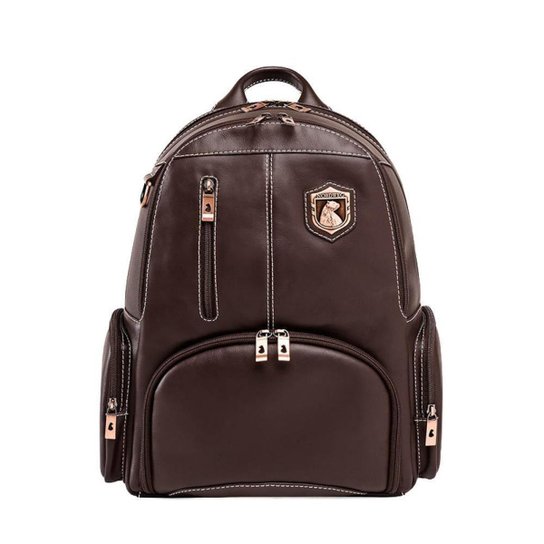 Mochila Nordweg Couro Bolso Frontal Marrom NW072 - Marrom Menor preço em Mochila Nordweg Couro Bolso Frontal Marrom NW072 - Marrom