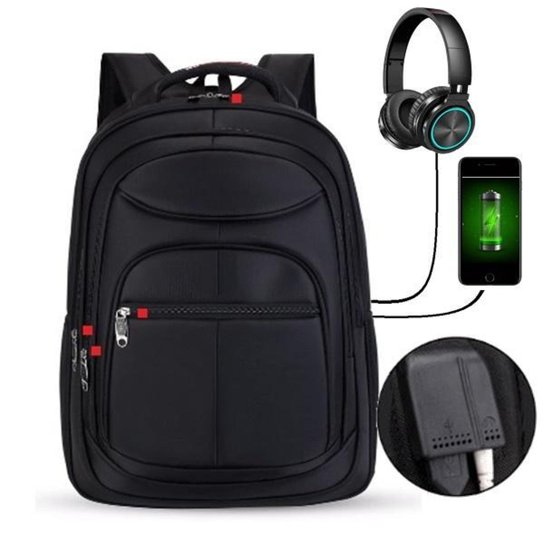 Mochila Notebook Executiva USB FONE escolar mala de viagem - Preto Menor preço em Mochila Notebook Executiva USB FONE escolar mala de viagem - Preto
