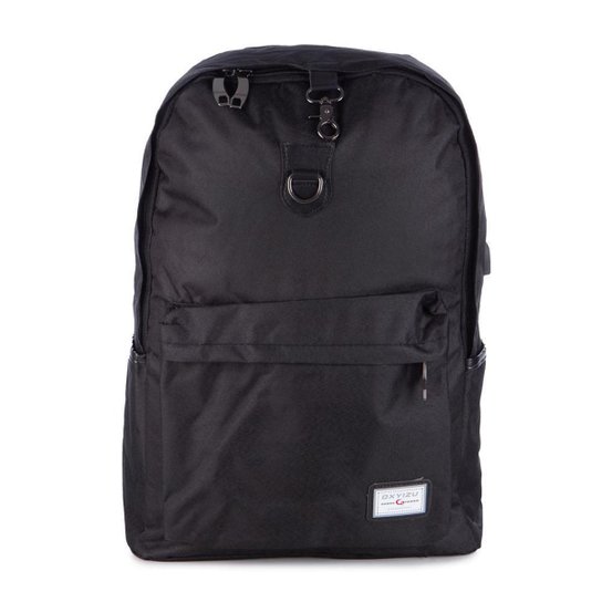 Mochila Para Notebook Executiva HT-8002 Tecido Impermeável Entrada USB Tecido Oxford - Preta - Preto Menor preço em Mochila Para Notebook Executiva HT-8002 Tecido Impermeável Entrada USB Tecido Oxford - Preta - Preto