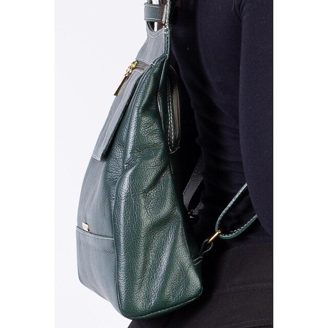 Mochila pequena antifurto couro liso Susan