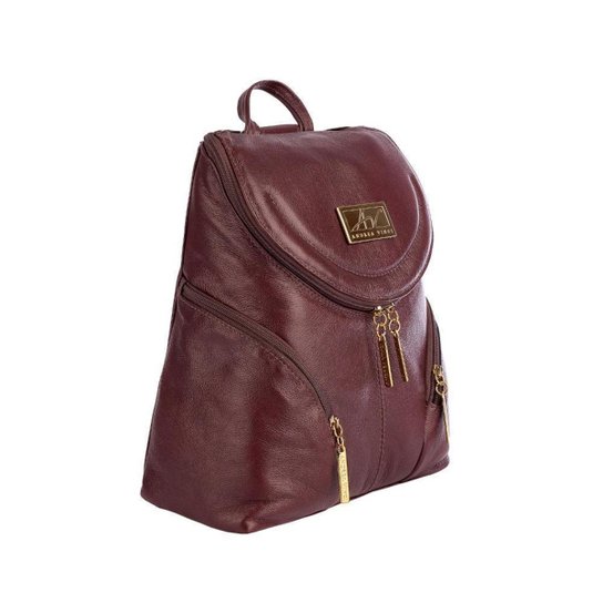 Mochila pequena de couro Cecília