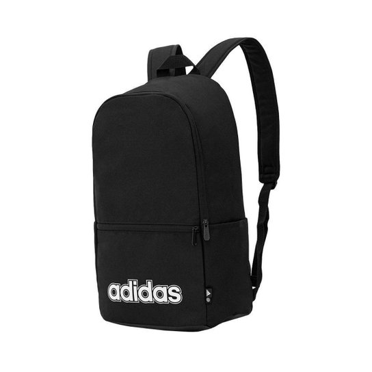 Mochila Preto e Branco Textura Lisa Logo Inferior | Adidas - Preto Menor preço em Mochila Preto e Branco Textura Lisa Logo Inferior | Adidas - Preto