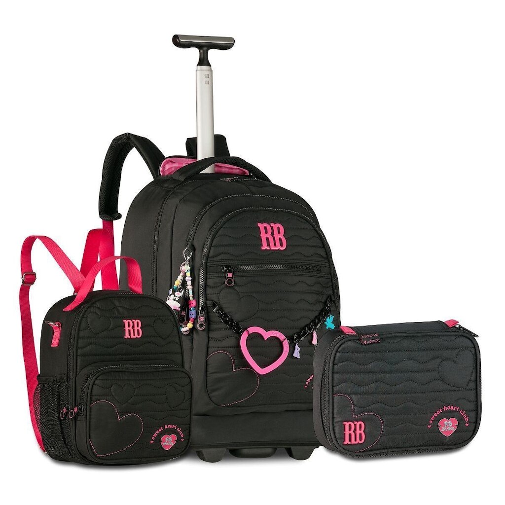 Mochila Rebecca Bonbon Com Lancheira e Estojo Kit Escolar