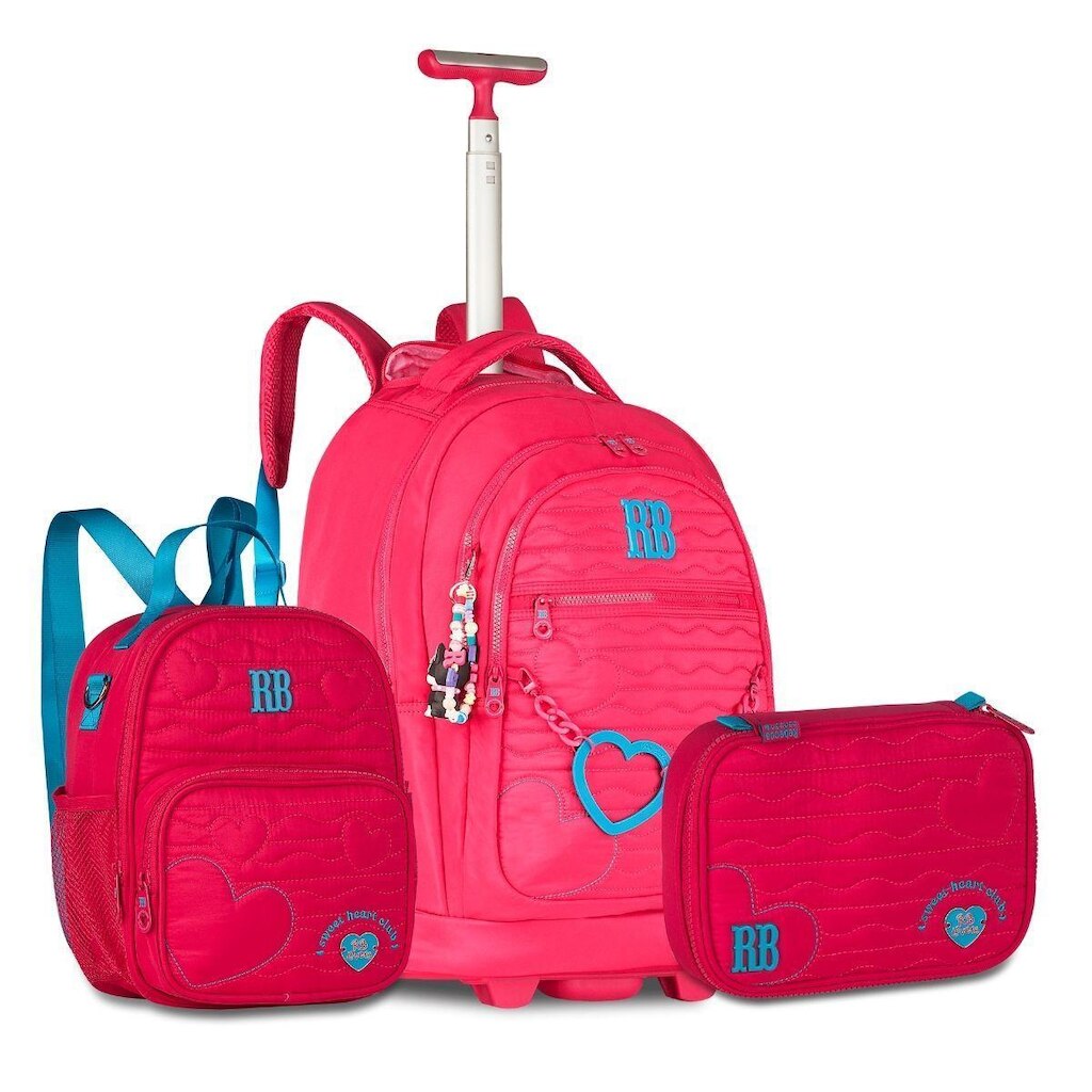 Mochila Rebecca Bonbon Com Lancheira e Estojo Kit Escolar