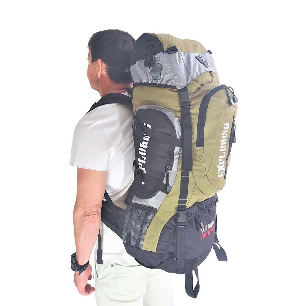 MOCHILA RESISTENTE 70L VIAGEM CAMPING TRILHA PESCA IMPERMEÁVEL