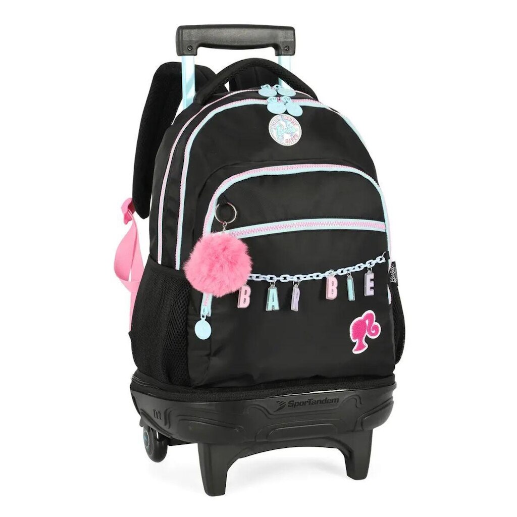 Mochila Rodinhas Juvenil Barbie Preto Luxcel