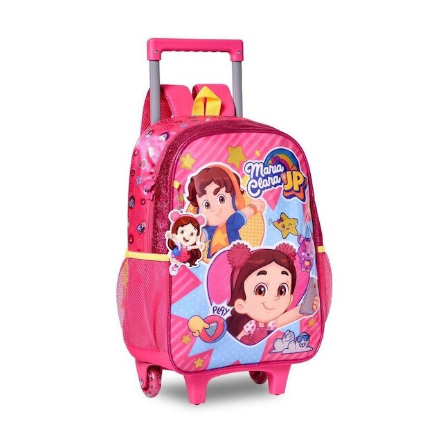 MOCHILA RODINHAS MARIA CLARA E JP BOLSA ESCOLAR MENINAS PRIMÁRIO - Rosa ...
