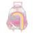 Mochila Rodinhas Sem Alça Luxcel Up4You ArcoIris Nuvem Rosa - Rosa