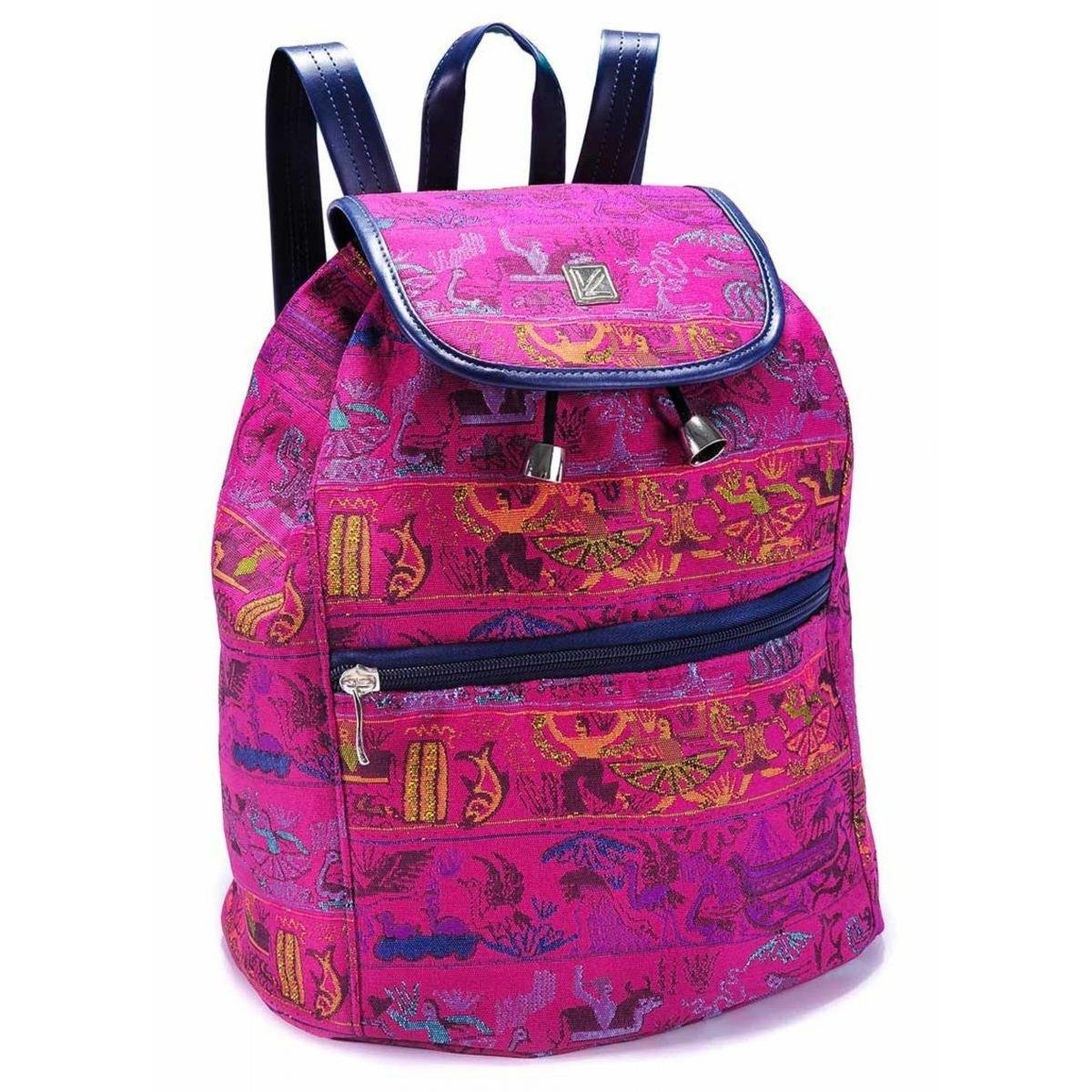 Mochila Saco Jacquard Feminina Pink e Marinho Netshoes