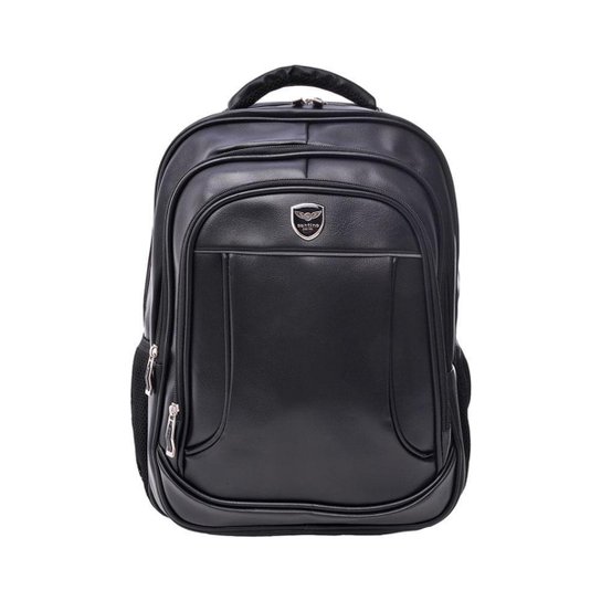 Mochila Santino Executiva Couro Artificial PU Compartimento Notebook Resistente - Preto Menor preço em Mochila Santino Executiva Couro Artificial PU Compartimento Notebook Resistente - Preto