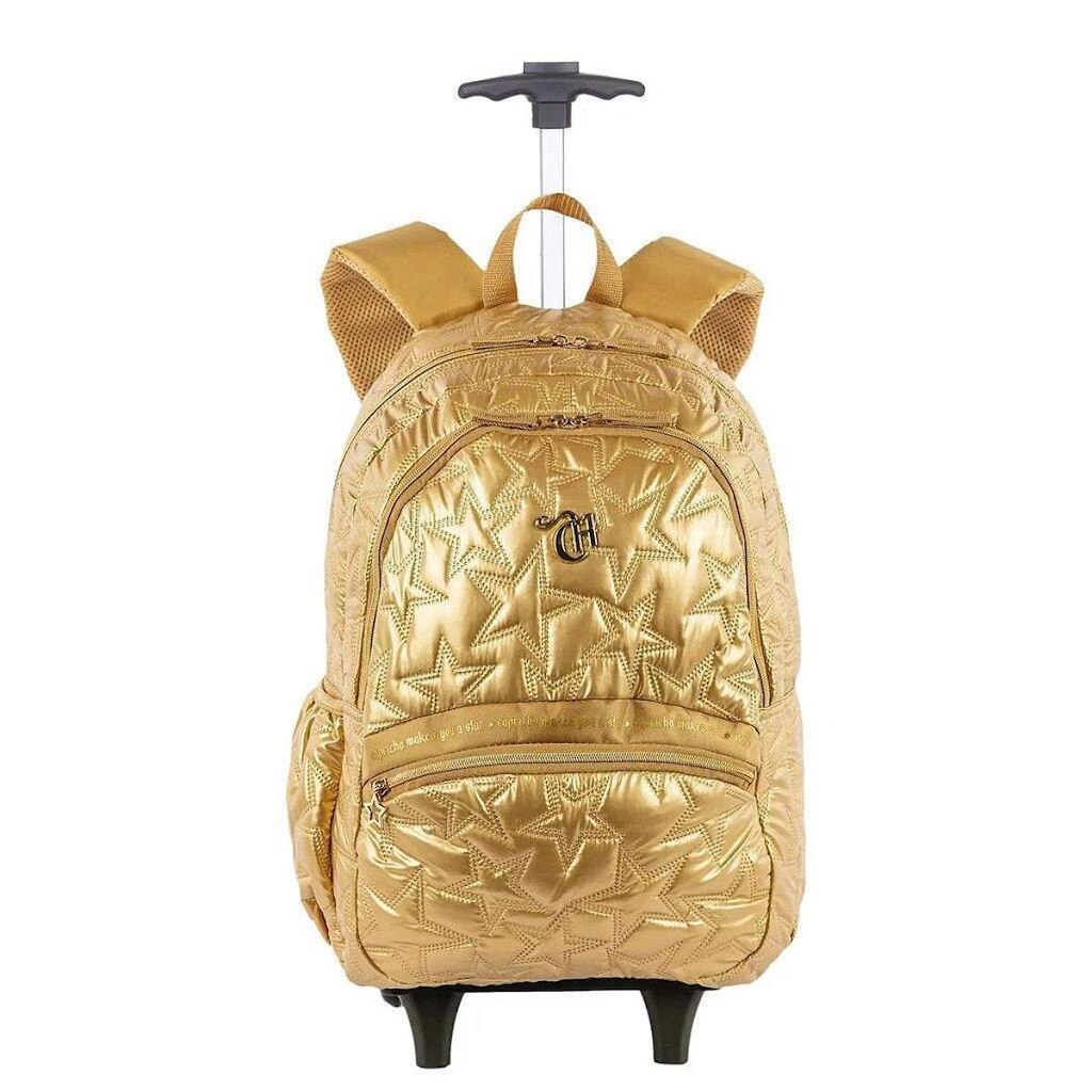 Mochila Sestini Carrinho Externo Capricho Estrelas Dourado