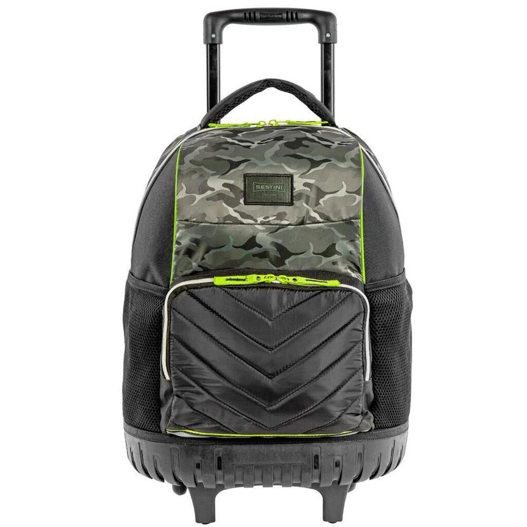 Mochila Sestini Com Rodinhas Escolar Verde Camuflado