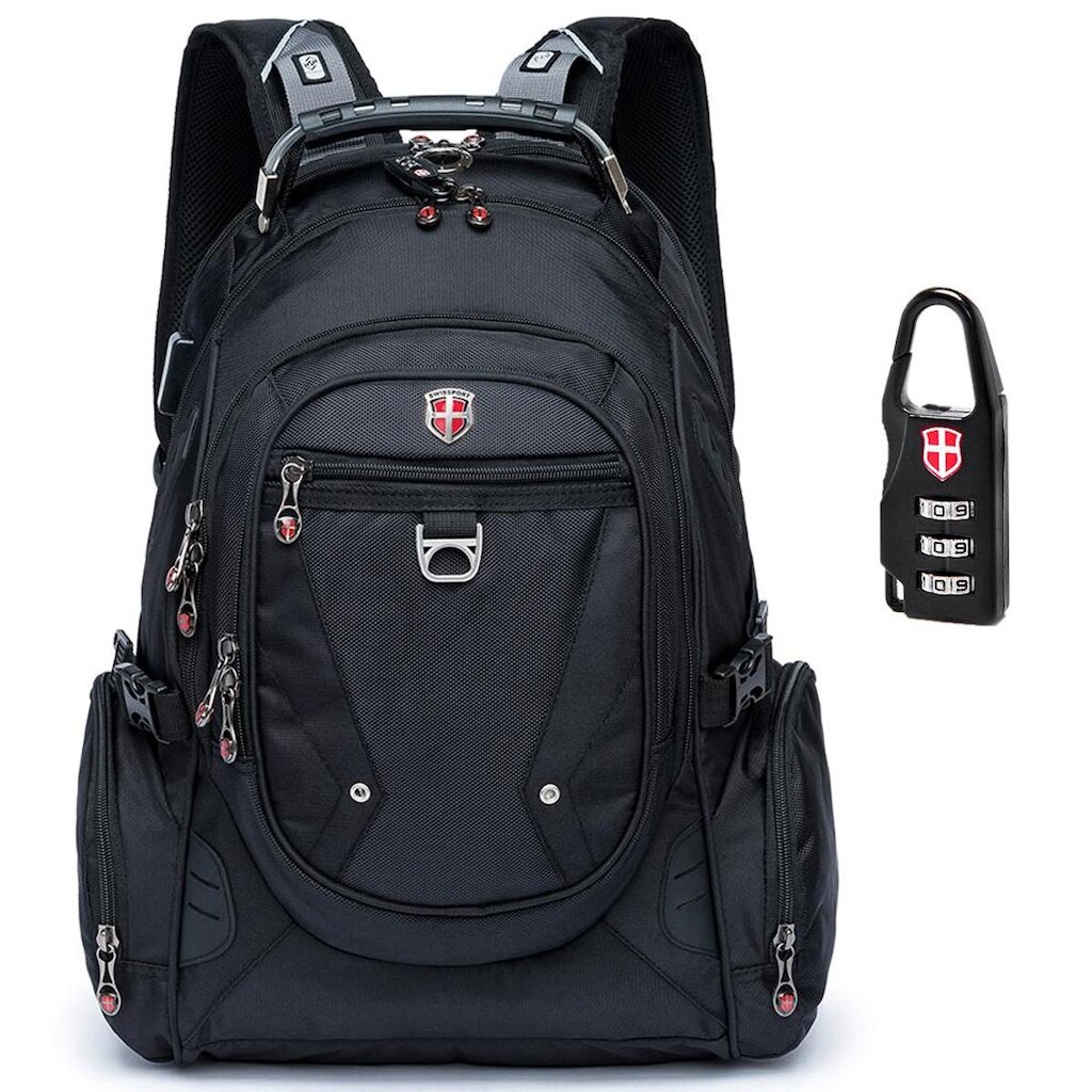 Mochila Swissport P/ Notebook Audipocket C/ Cadeado 33 Litros