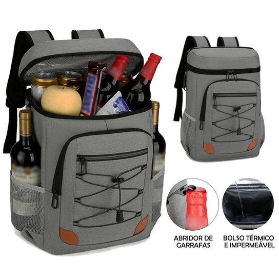 Mochila Térmica Grande para Latas, Garrafas e Lanches Cooler