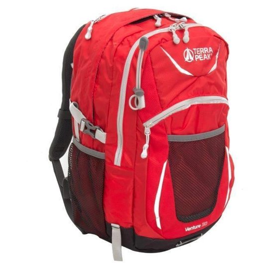 Mochila Trekking Caminhada Terra Peak Venture 30 Litros com Cross Vent - Vermelho Menor preço em Mochila Trekking Caminhada Terra Peak Venture 30 Litros com Cross Vent - Vermelho