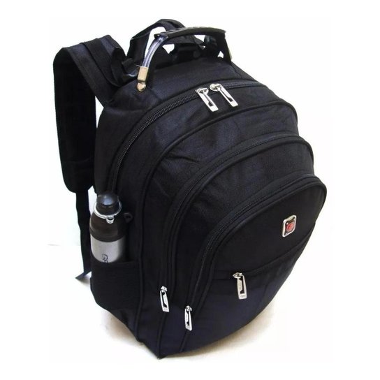 Mochila Viagem Impermeável Reforçada Com Cabo De Aço R:1053 - Preto Menor preço em Mochila Viagem Impermeável Reforçada Com Cabo De Aço R:1053 - Preto