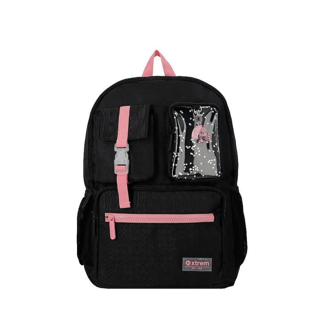 Mochila Xtrem Notebook 15pol Feminina Cleveland Preta e Rosa