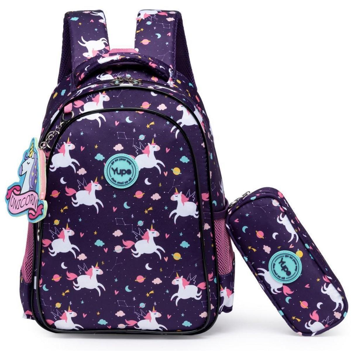 Mochila Yupe Espaçosa Reforçada Unicornio Feminina 19 Litros