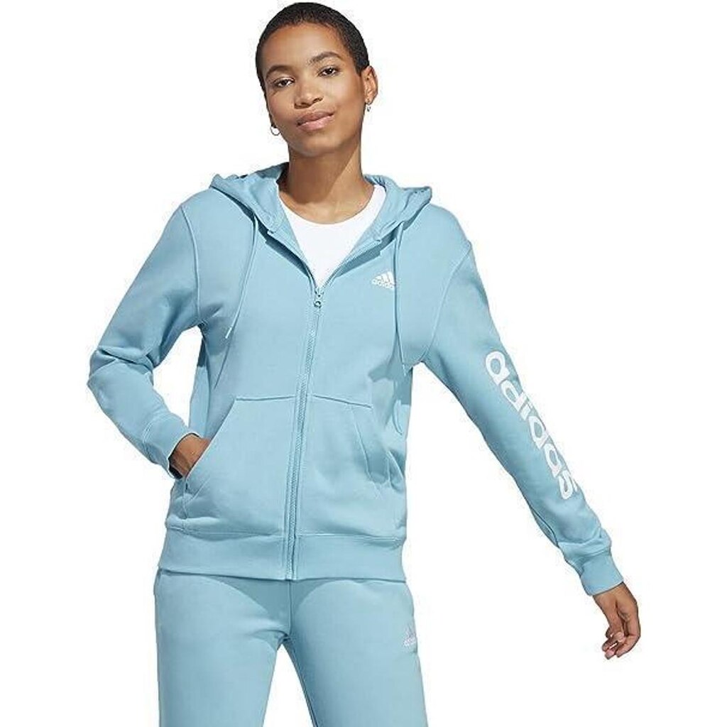 Moletinho Capuz Zíper Essentials Linear - adidas IC6865