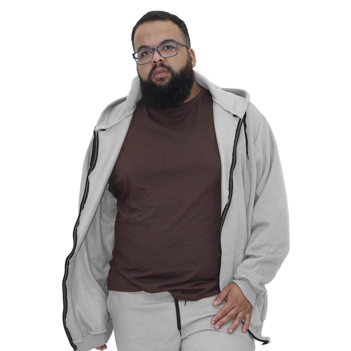 Moletom Aberto Plus Size Jaqueta Com Zíper Capuz Bolsos Blusa de Frio G1 A G5 Menor preço em Moletom Aberto Plus Size Jaqueta Com Zíper Capuz Bolsos Blusa de Frio G1 A G5